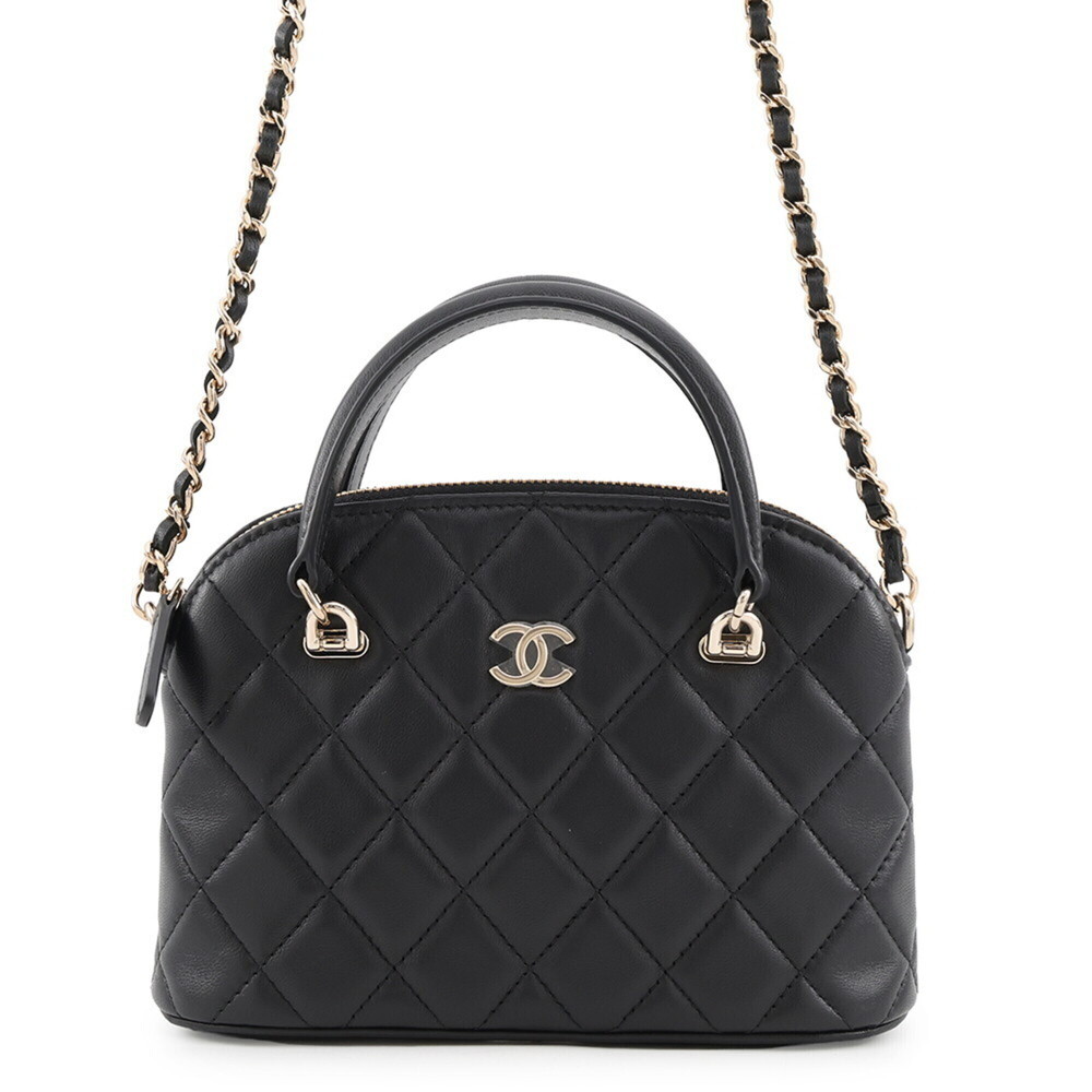 Chanel Chain Shoulder Bag Matelassé Coco Mark Clutch Lambskin AP5070 CHANEL B...